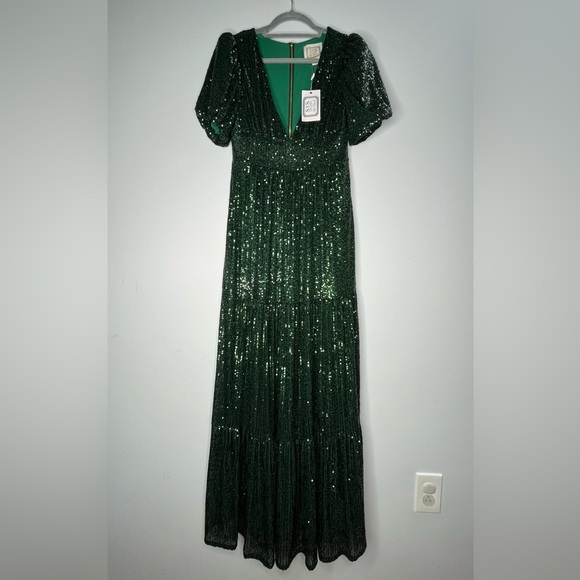 NWT Sail to Stable x Style Charade Emerald Ava Sequin Maxi Dress in Size XS - Picture 3 of 8